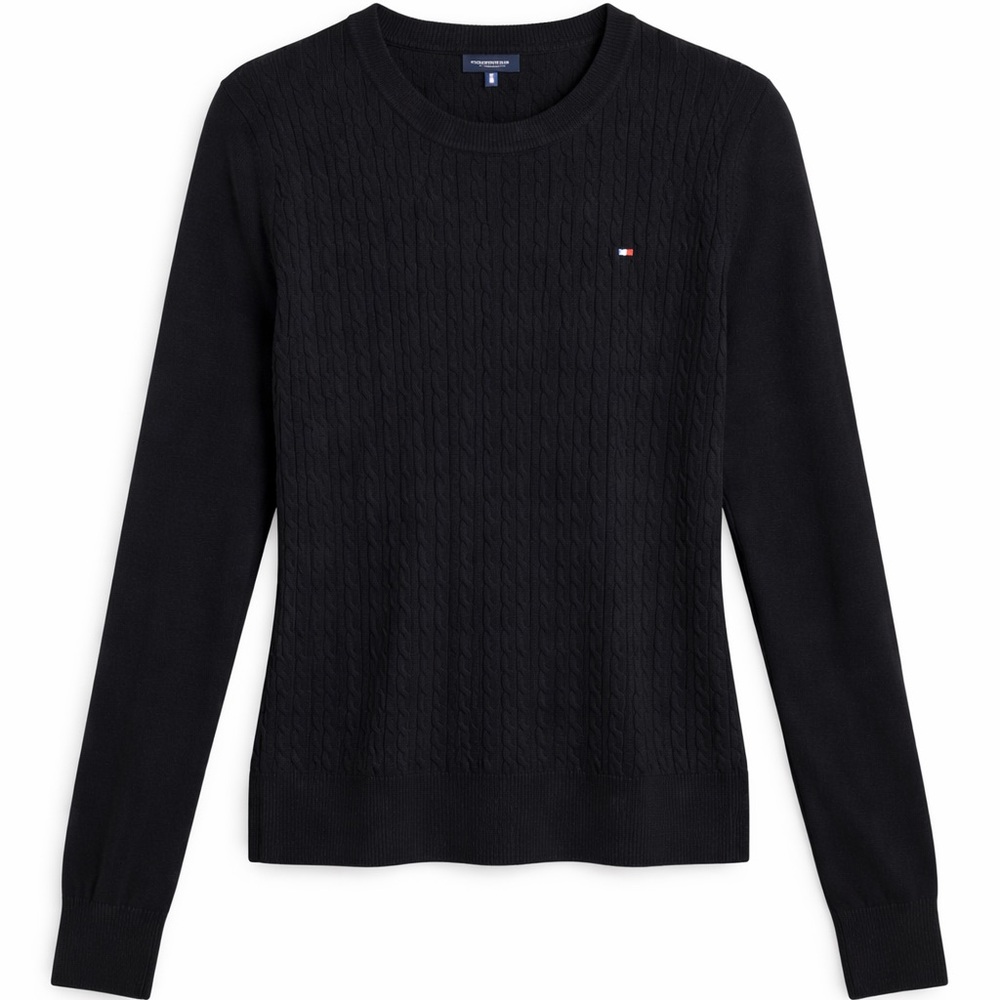Tommy Hilfiger Black Cable Knit Sweater NWT